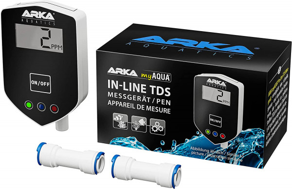 ARKA myAqua Inline TDS-Messgerät - ideal zur dauerhaften Messung des TDS-Werts in jedem Osmosewasser