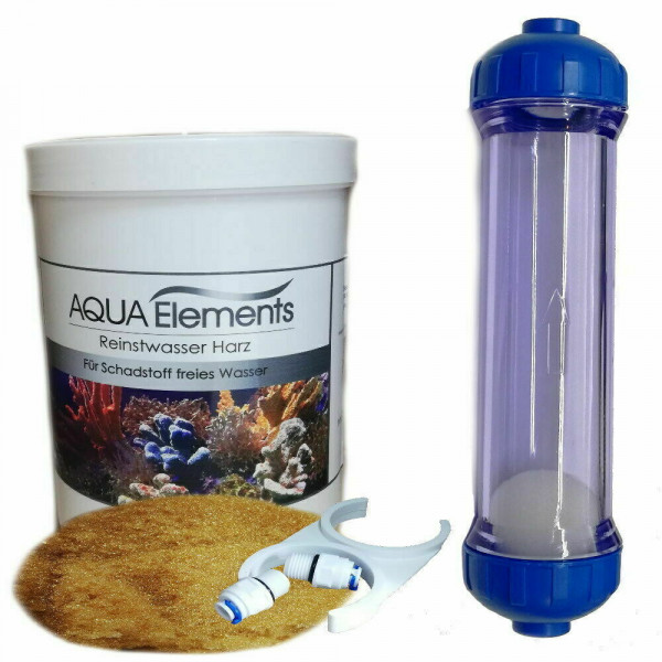 Aquaperfekt- Silikatfilter 200 ml / Nachfilter für Osmoseanlage + Anschlüsse + 1 Ltr Harz
